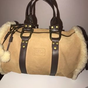 UGG Tan Suede Fluffy Purse